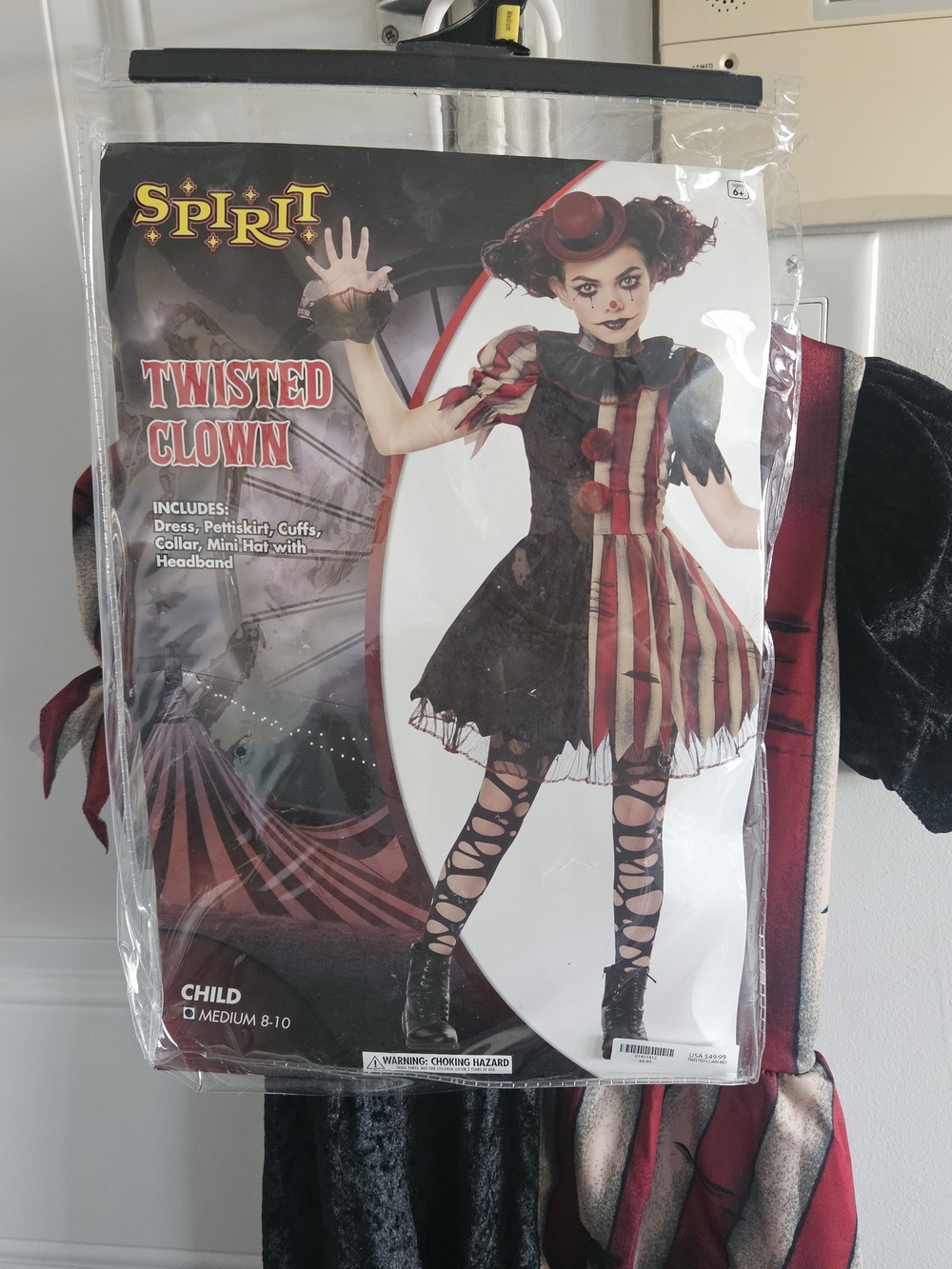 Spirit Twisted Clown Kids Costume - Red and Black